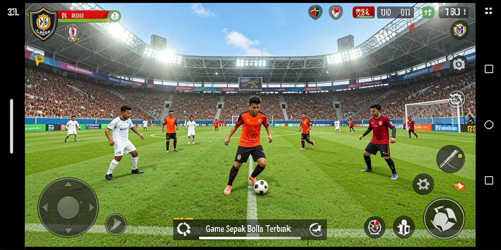 Tangkapan layar menampilkan aksi seru dalam game sepak bola 33L.