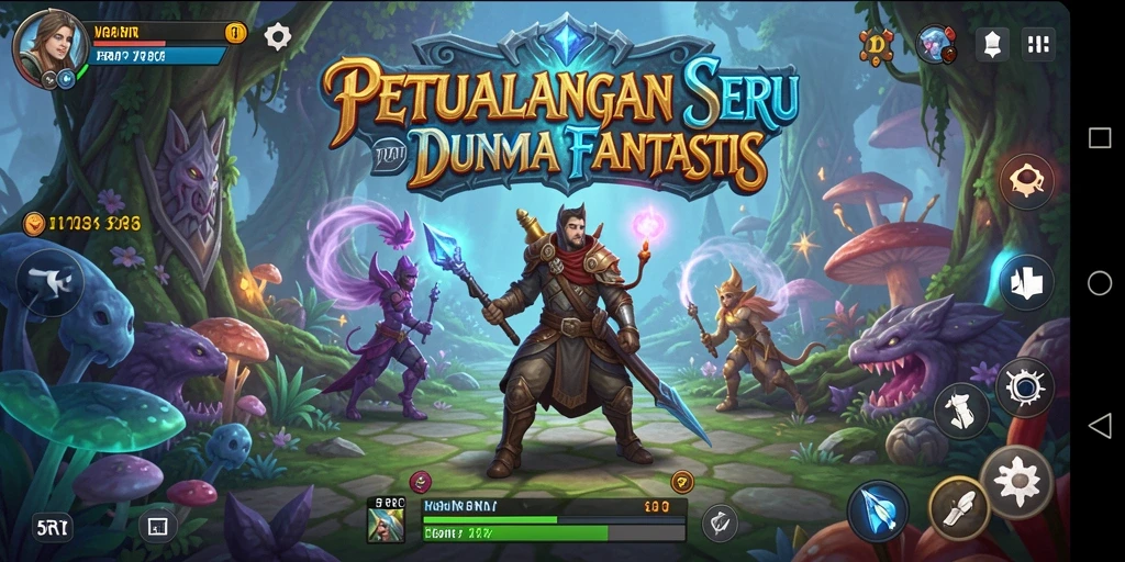 Tampilan gameplay yang mendebarkan di dunia petualangan.