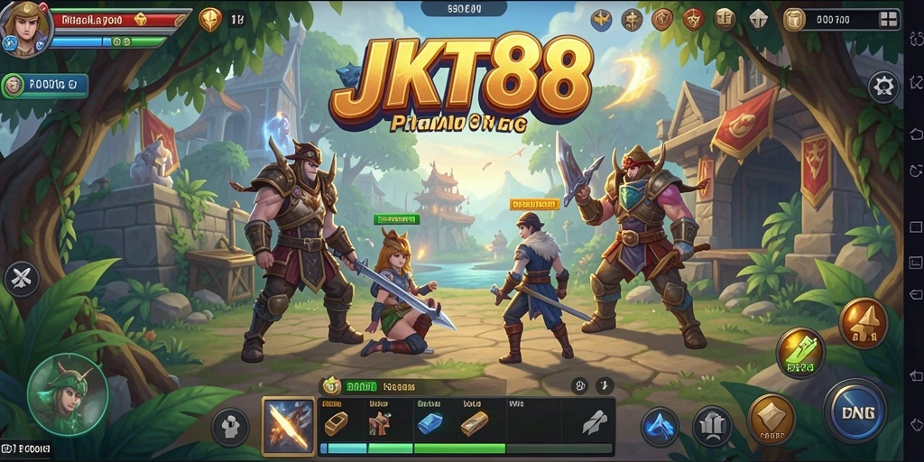 Tampilan gameplay seru dalam JKT88 yang menampilkan aksi RPG.