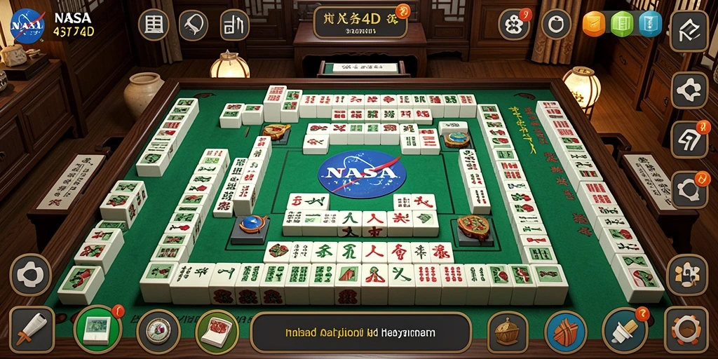 Tampilan screenshot <strong>NASA4D</strong> menampilkan gameplay <strong>Mahjong</strong> yang menarik dan penuh warna.