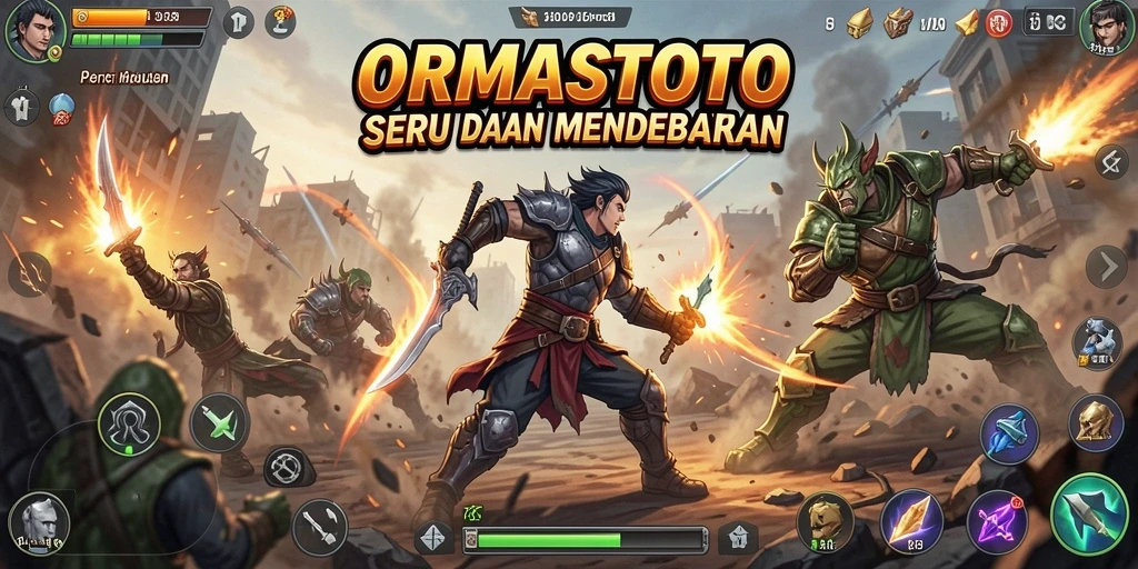 Tampilan gameplay seru dari ORMASTOTO saat bertempur.