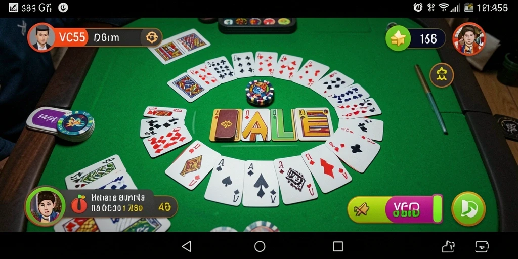 Tampilan gameplay VC55 yang seru dan interaktif dalam permainan Gaple.